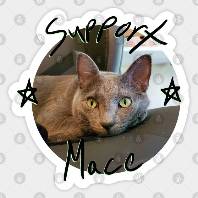 Mace the Cat Sticker by Bufo Boggs